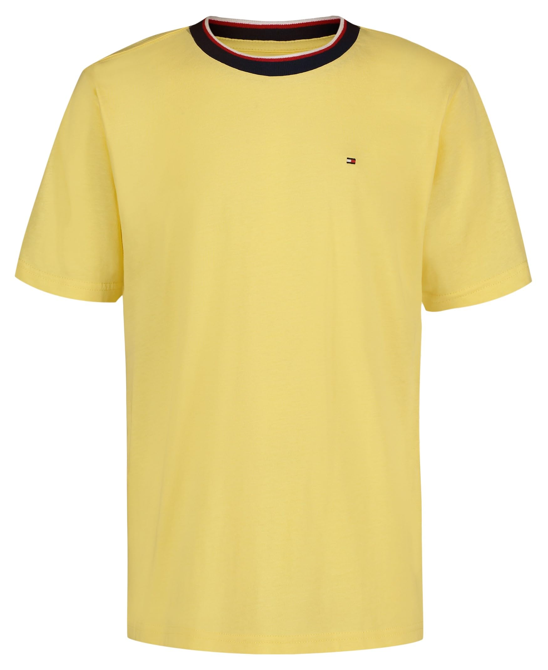 Tommy Hilfiger Boys' Short Sleeve YD Ringer Crew Neck T-Shirt, Soft, Comfortable, Relaxed Fit